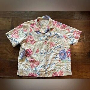 Columbia Floral Crop Button Down- Size Large